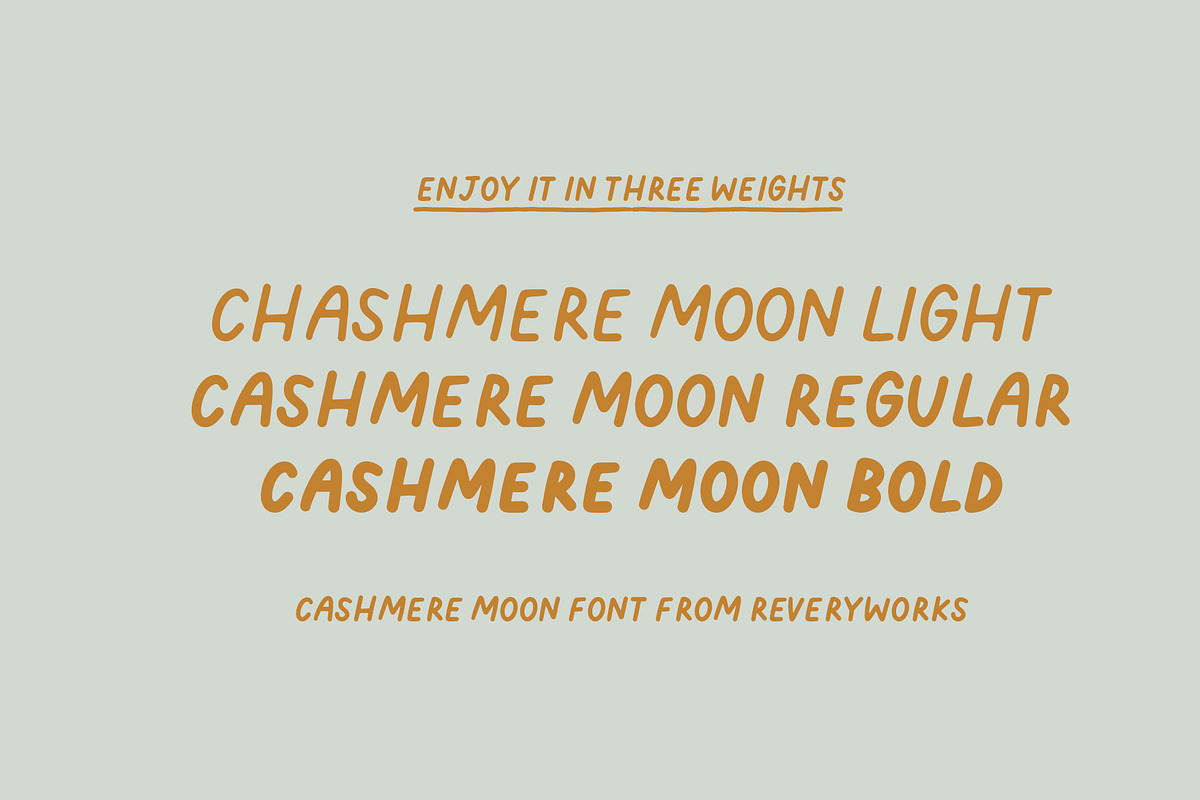Cashmere Moon Sans (3 fonts), a Handwritten Font by ReveryWorks (Photo 6 of 10)