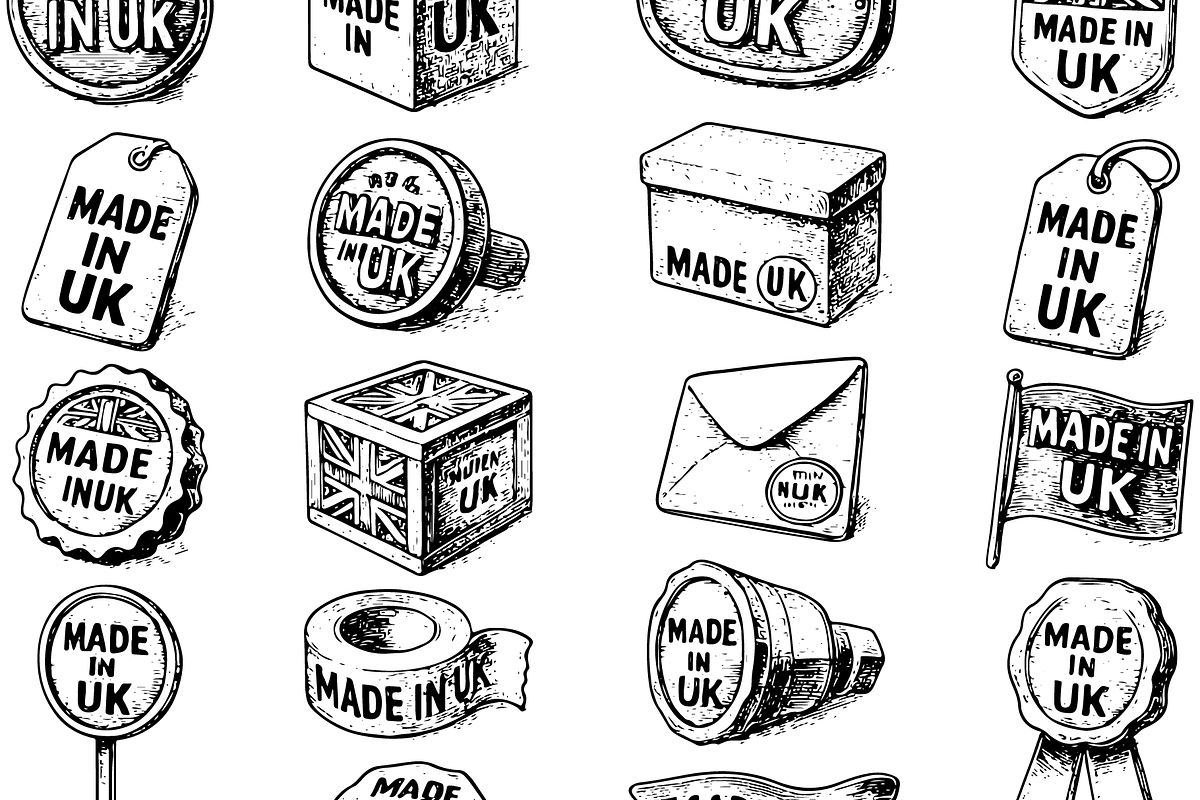Made in UK Vintage Badge Set, an Object Graphic by RT Studio (Photo 3 of 4)