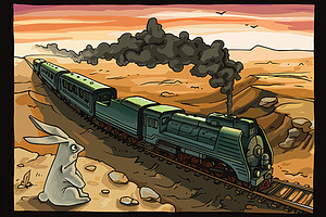 Steam Locomotive and Rabbit