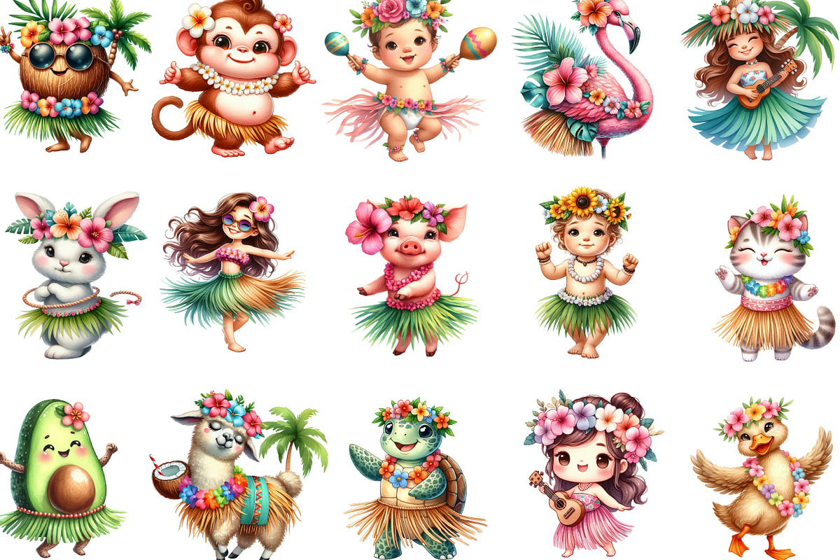 Cute Tropical Hula Dance Hawaiian, an Illustration by Designking (Photo 2 of 4)