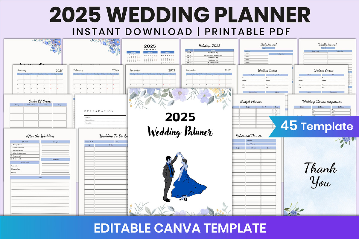 2025 Wedding Planner For Canva, a Stationery Template by Shumaya (Photo 1 of 5)