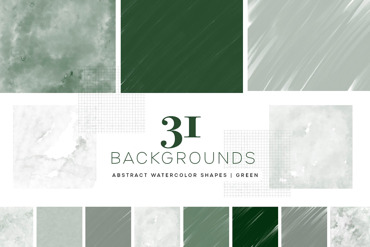 Abstract Watercolor Shapes | Green, a Texture Illustration by agarimoestudio (Photo 5 of 9)