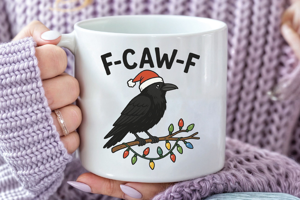 Christmas F-Caw-F PNG Funny Christma, an Illustration by CraftArtStudio (Photo 3 of 4)