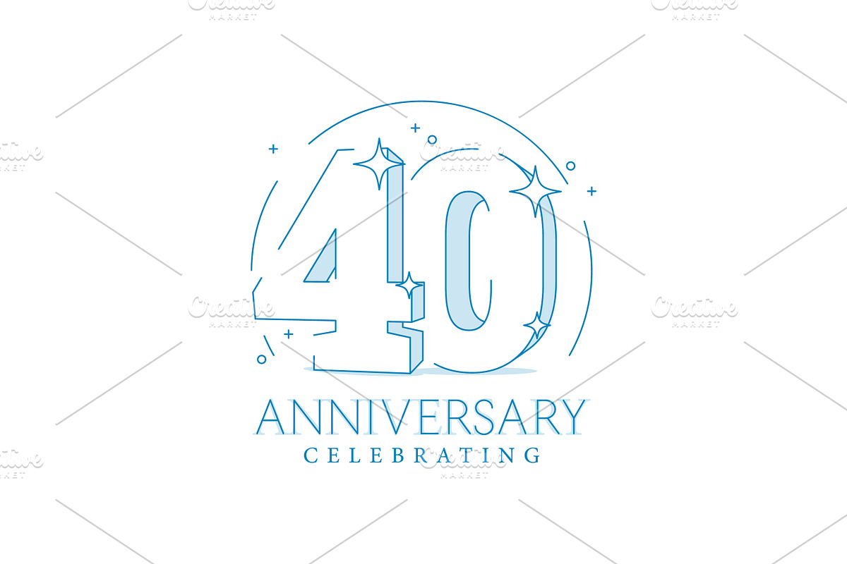 Anniversary 40. 3d number forty, an Outline Icon by Sunny (Photo 1 of 2)
