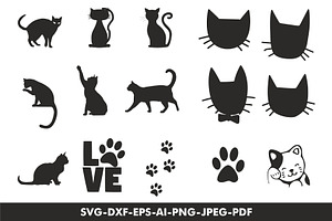 Cat Silhouette SVG | Cute Pet Vector