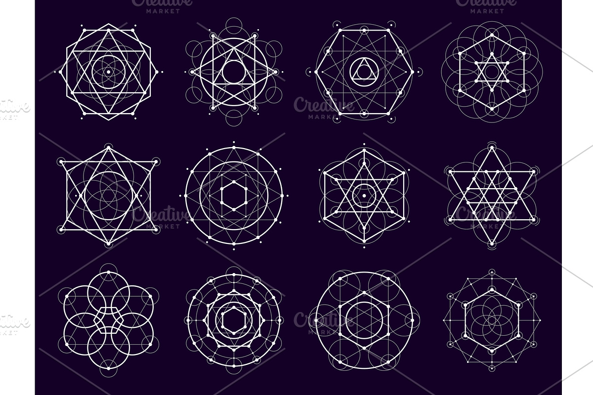 Sacred geometric shapes, an Illustration by Vector Tradition