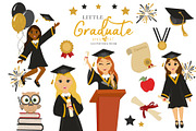 Little Graduate Kids Clipart, an Illustration by Oh Darling Graphics (Thumbnail 1 of 3)