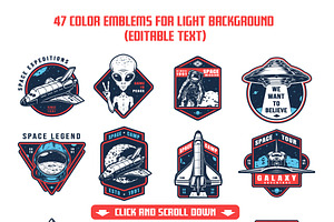 Vintage Space Emblems Set