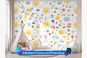 Kids Room Wallpaper Mockup, an Advertising Mockup by Rami's Mockups (Thumbnail 1 of 3)