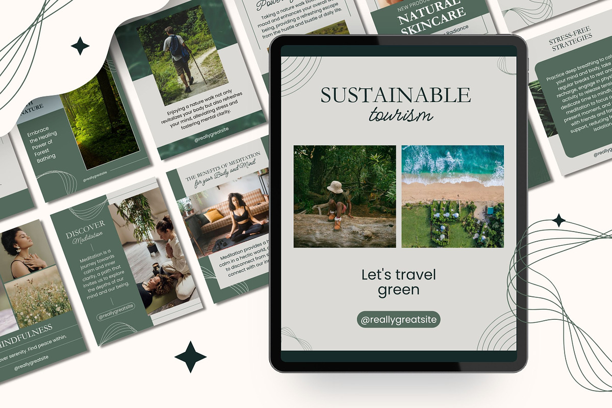 50 Natural Posts Portrait Canva, a Templates & Theme by TemplateCastleStore (Photo 4 of 9)