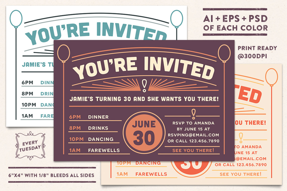 Invitation Postcard 2, a Card Template by Every Tuesday (Photo 1 of 4)
