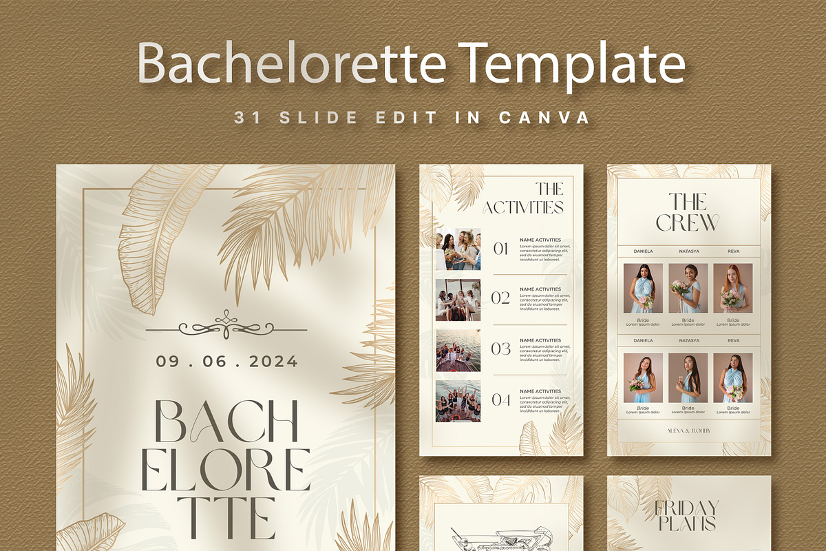 Tropical Bachelorette Itinerary Canv, a Presentation Template by SKY CREATION (Photo 1 of 6)