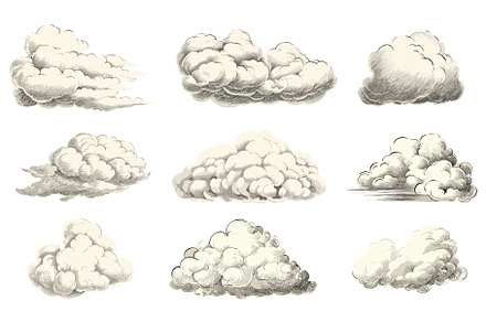Cloud engraving set. Vintage, a Graphic by LadadikArt