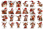 Quirky Christmas Reindeer Clipart, a Seasonal Illustration by Nicolle's Colorful Art (Thumbnail 4 of 5)