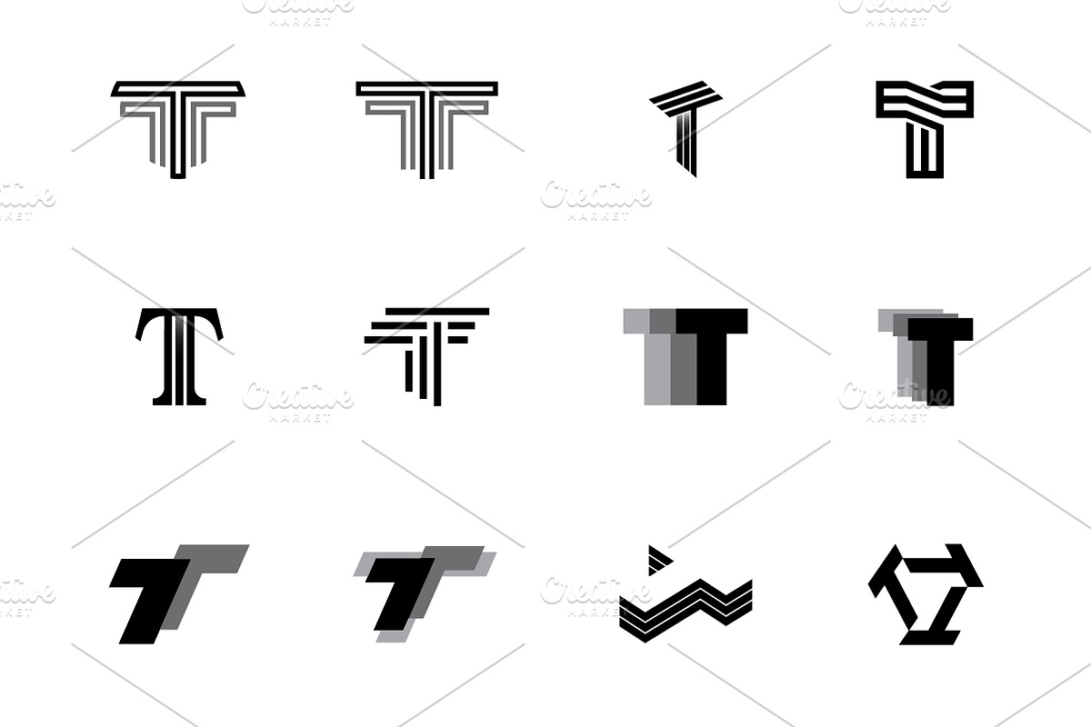 12 T Letter Logos - Vector & Mock-Up, a Branding & Logo Template by Multiple (Photo 2 of 5)