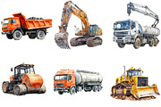 Construction Trucks Clipart Bundle, an Illustration by Pixels.Craft (Thumbnail 5 of 5)