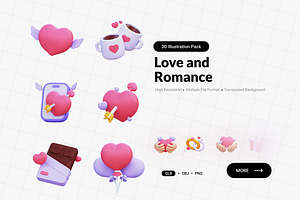 Love and Romance 3D Illustration, an Object 3D Model by nixxdesign
