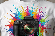 Rainbow Camera Paint Splash, a Shirt Mockup by Vector Stall (Thumbnail 9 of 14)