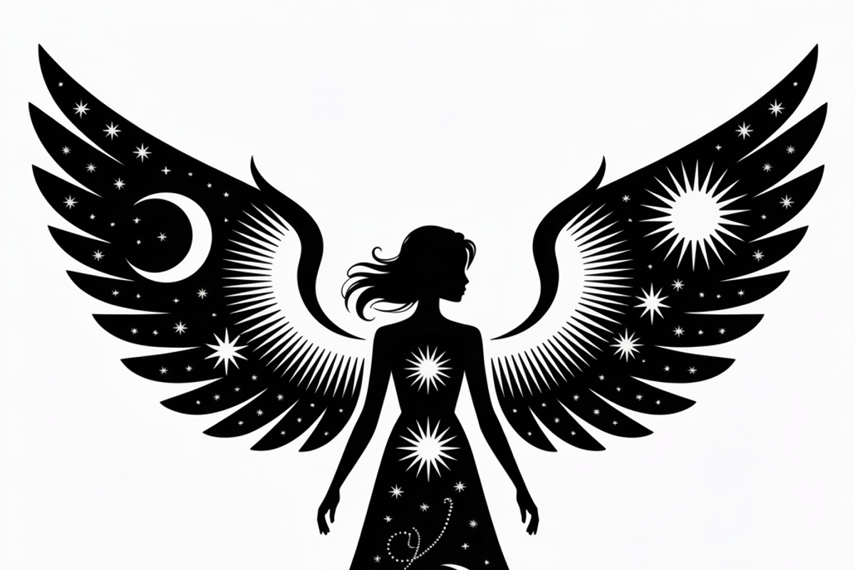 starry angel wings silhouette, an Illustration by Amazin_art (Photo 21 of 21)