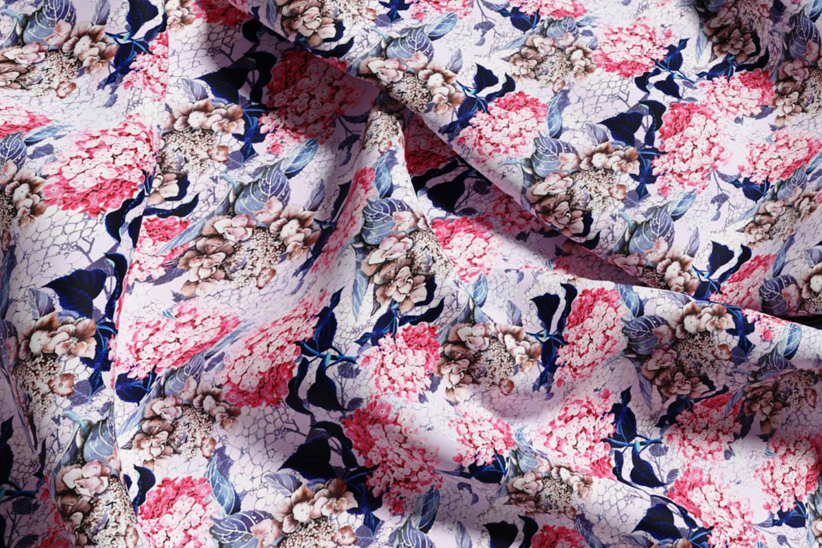 Pink Hydrangea Floral Seamless Tile, a Pattern Graphic by Gullenda (Photo 3 of 6)