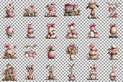 Pink Easter Watercolor Clipart Bundl, an Illustration by Sublimation Artist (Thumbnail 3 of 7)