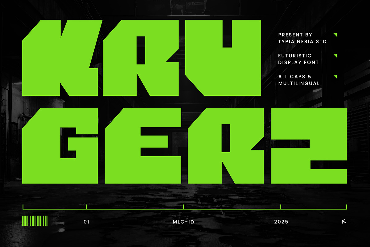 Krugerz - Futuristic Bold Sans, a Font by Typia Nesia (Photo 1 of 12)