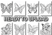 Butterfly Coloring Pages for Kids, an Animal Illustration by Design Home (Thumbnail 6 of 7)