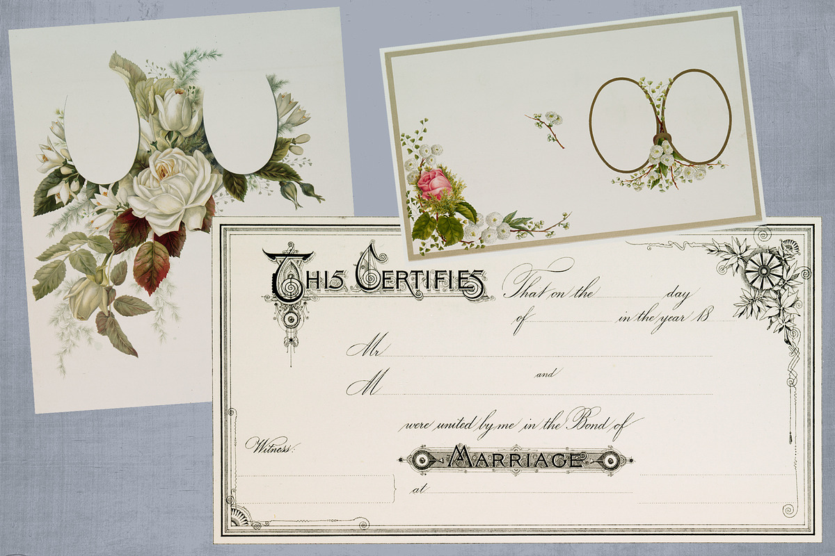 Antique Marriage Ephemera, a Texture Graphic by Blue Line Design (Photo 4 of 11)