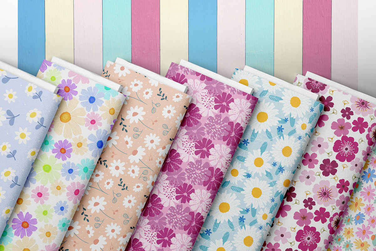 Daisy Flower Seamless Pattern, a Pattern Graphic by Digital Studio (Photo 2 of 5)