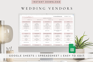 Google Sheets Wedding Vendors