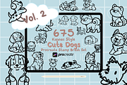 675 Procreate Dog Stamp Brushes 2, a Brush Add-On by HalieKStudio (Thumbnail 1 of 8)