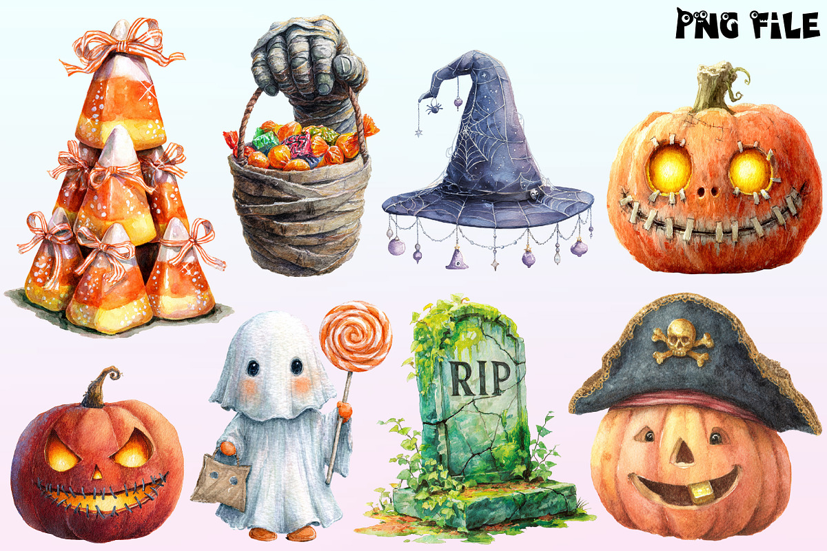 Halloween Sticker Png Bundle., a Graphic by CitraGraphics (Photo 3 of 4)