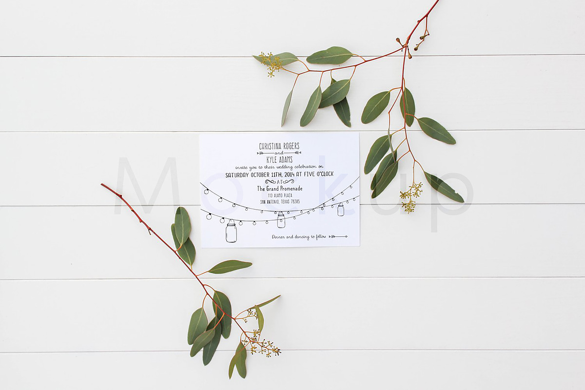 5x7 Stationery Mockup - Eucalyptus 1, a Print Template by ILLONA GRAPHICS (Photo 5 of 5)