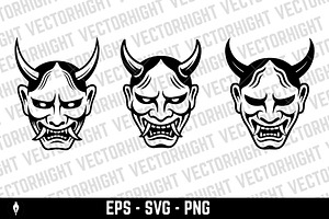 Illustration of a japanese Hannya, a Person Illustration by Vectorhight