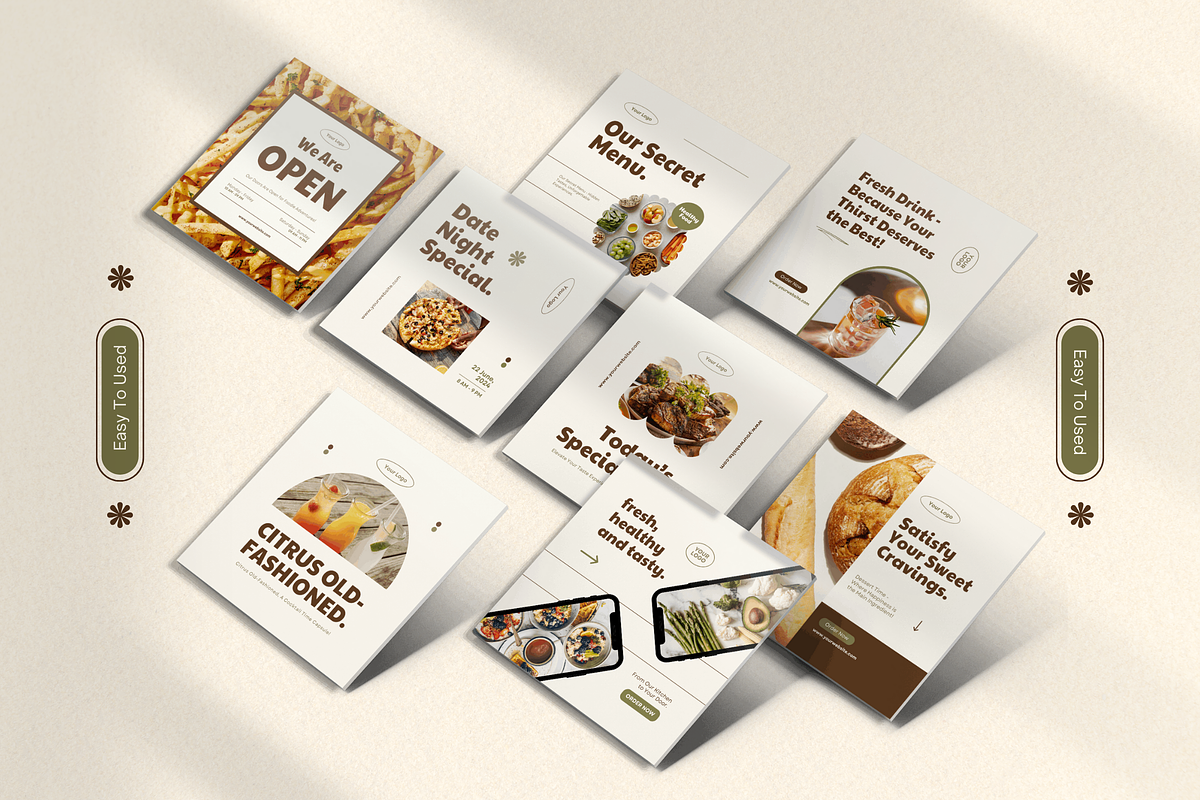 120 Food And Drink Intagram Template, a Social Media Template by Branding Victory STD (Photo 3 of 9)