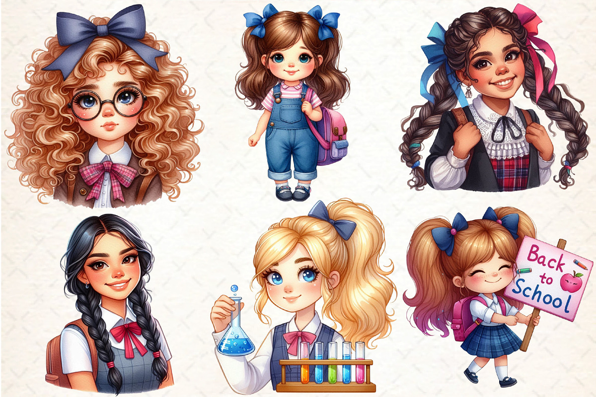Little School Girl Sublimation, an Illustration by DreamCafeArt (Photo 5 of 5)