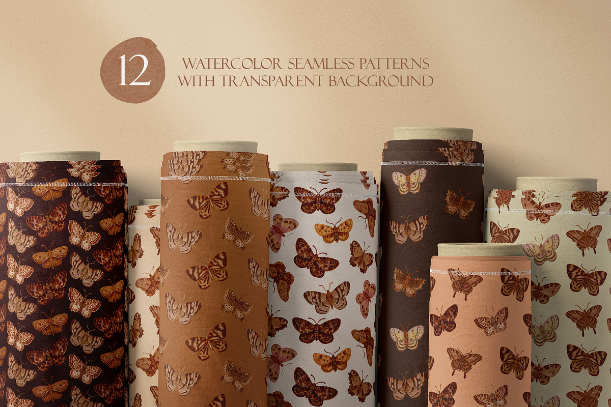 Watercolor Butterflies patterns, a Pattern Graphic by Tiger and Flower (Photo 5 of 17)