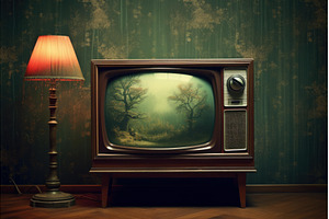 Nostalgic Retro tv. Generate Ai, a Background Photo by Ylivdesign