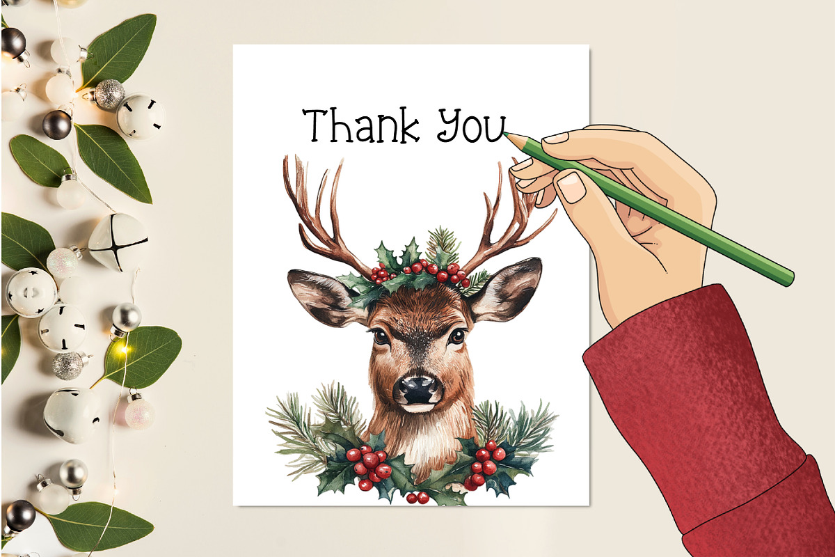 Woodland Christmas Clipart, an Illustration by Creative Art (Photo 9 of 10)