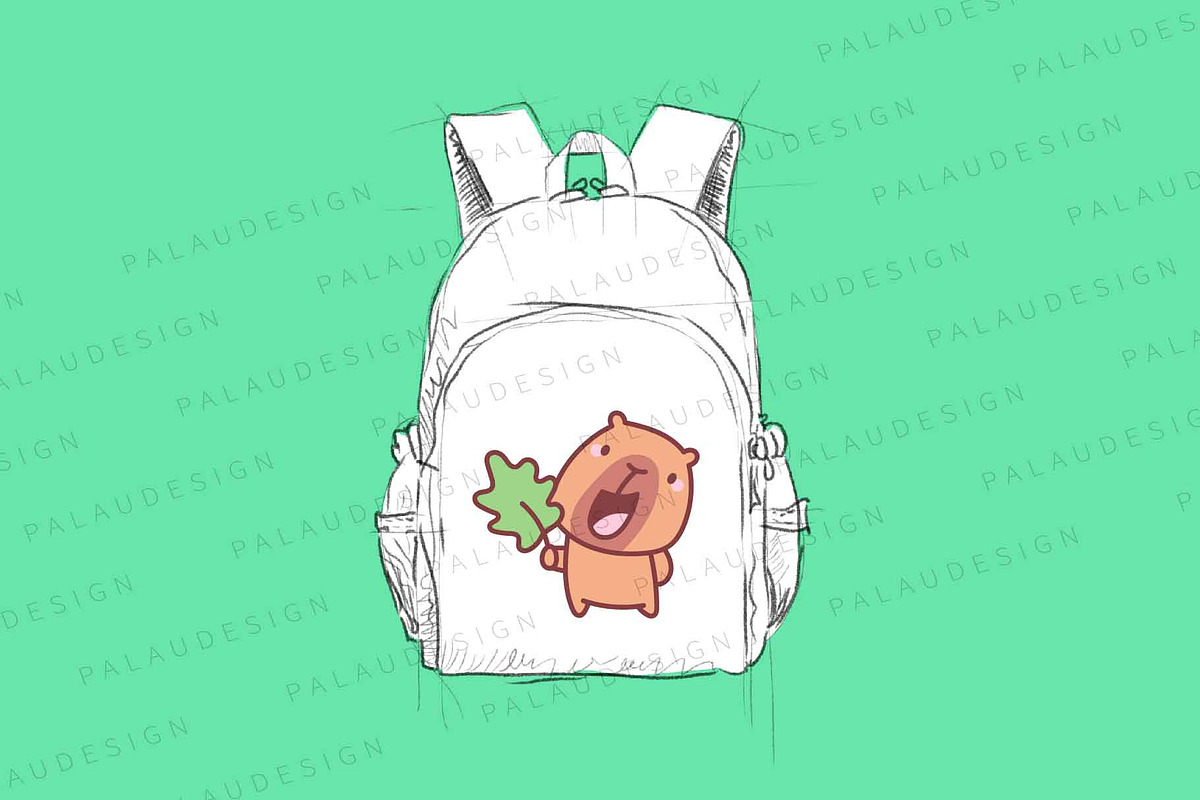 Cute Kawaii Capybaras in Autumn, an Animal Illustration by Palau (Photo 2 of 12)
