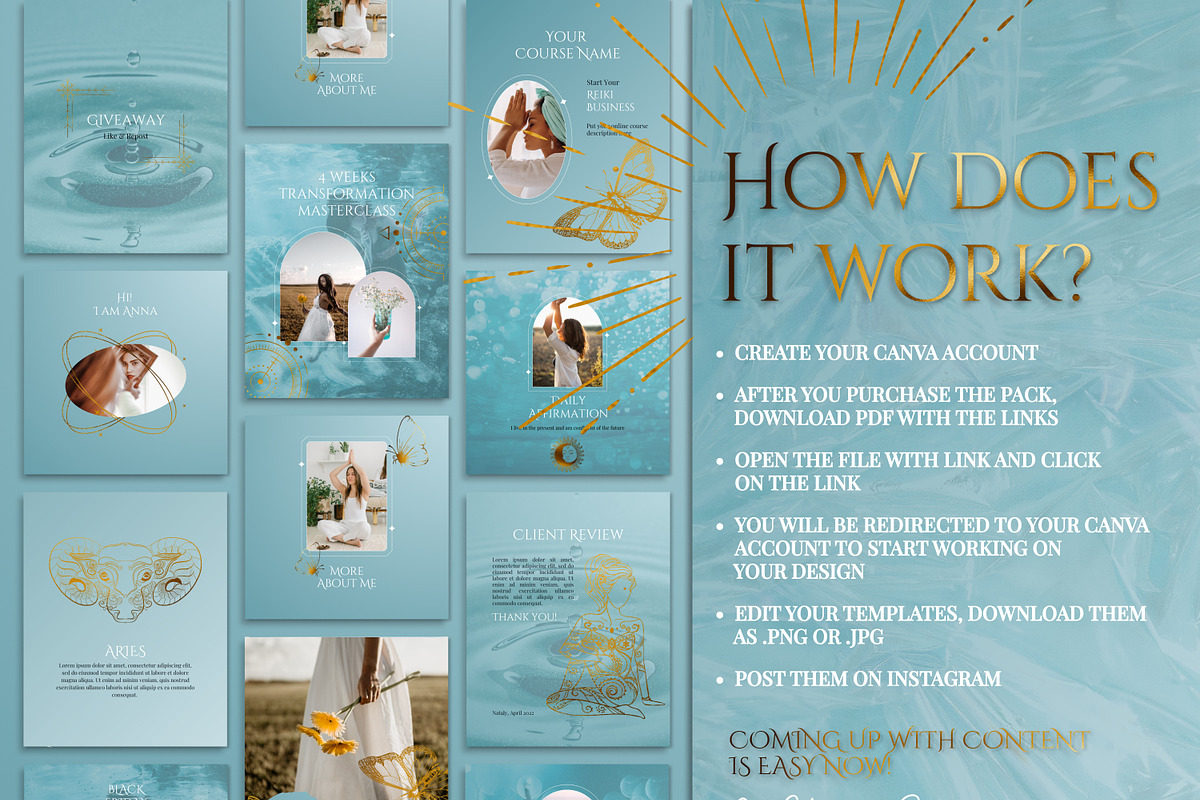 Spiritual Instagram Posts | Reiki, a Social Media Template by Under My Cozy Roof (Photo 10 of 11)