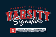 Varsity Signature a font Combination, a Slab Serif Font by Blankids Studio (Thumbnail 1 of 13)