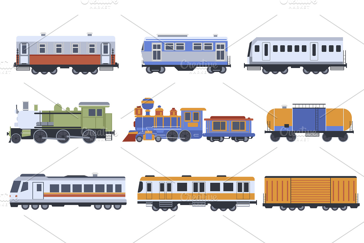 Trains elements, a Transportation Illustration by alexdndz