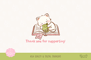 Bookish Matcha Cat Clipart, an Animal Illustration by Blumensdiary (Thumbnail 6 of 6)
