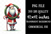 Watercolor Funny Skinny Santa PNG, an Illustration by Designking (Thumbnail 4 of 5)