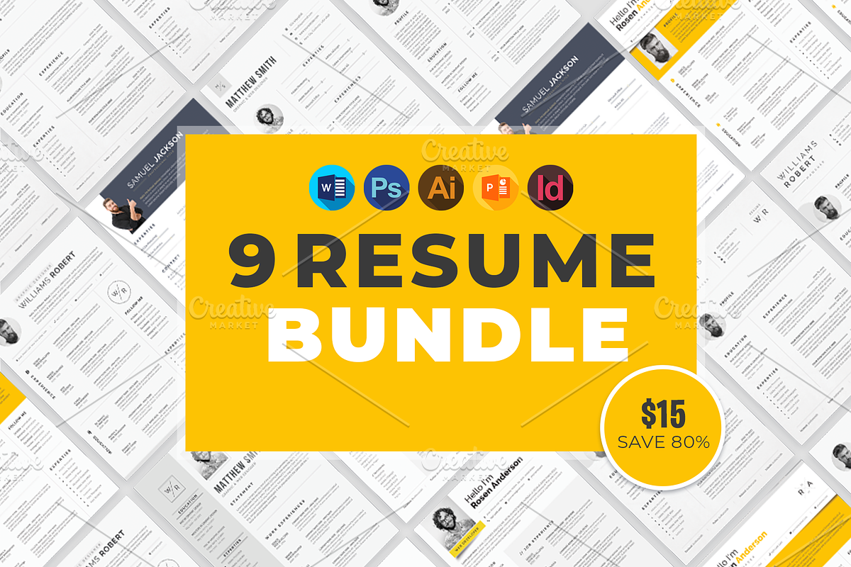 9 in 1 Resume, CV/Curriculum Vitae, a Resume Template by pixel_studio (Photo 1 of 10)