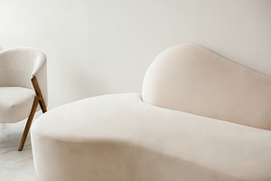 Aesthetic Beige Sofa Interior Photo, an Architecture Photo by Feel This