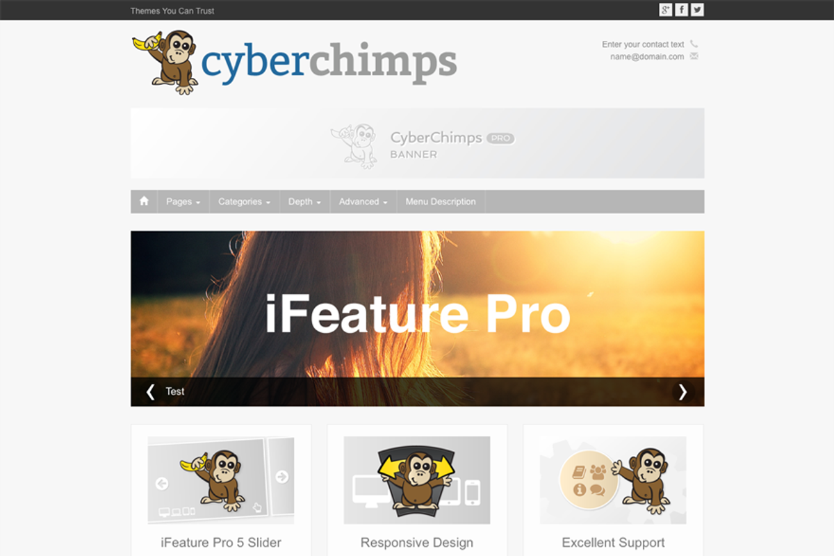 iFeature Pro WordPress Theme, a WordPress Template by CyberChimps Themes