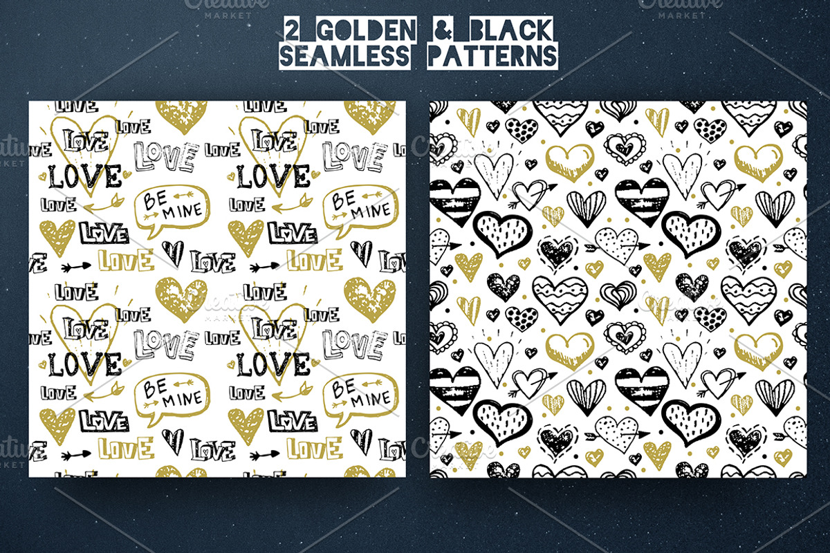 Grunge Love. Valentine's Set, a Texture Illustration by Trapezoid (Photo 7 of 8)
