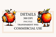Back to School Apple Clipart Bundle, a Seasonal Illustration by Designworld (Thumbnail 4 of 7)